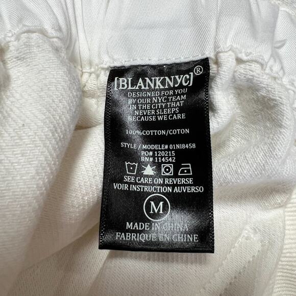 NWT BLANK NYC Twill Paperbag Shorts SIZE M Far Away White High Rise Belted NEW - Picture 12 of 13